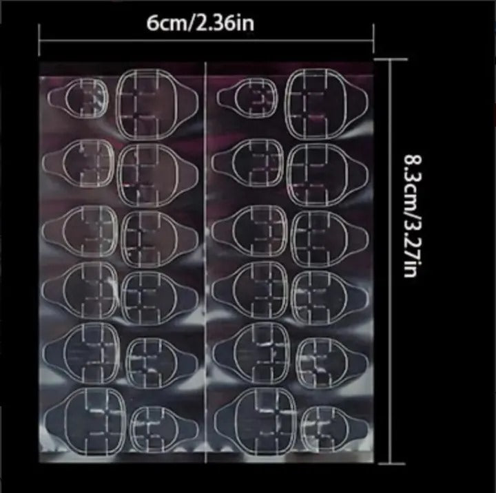 240pcs / 10 Sheets Fake Nails Nail Jelly Glue Double Sided False Nail Art Adhesive Tape Glue Sticker Fake Nail Glue Super Viscous Artificial Nails Glue